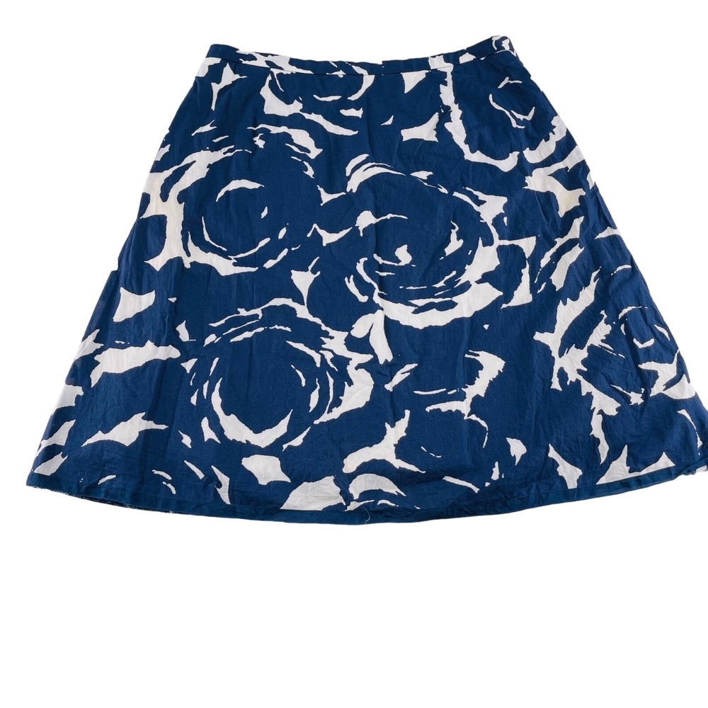 J.Crew Womens Blue & White Floral A-Line Skirt Size 6 Career Lined - Picture 4 of 4